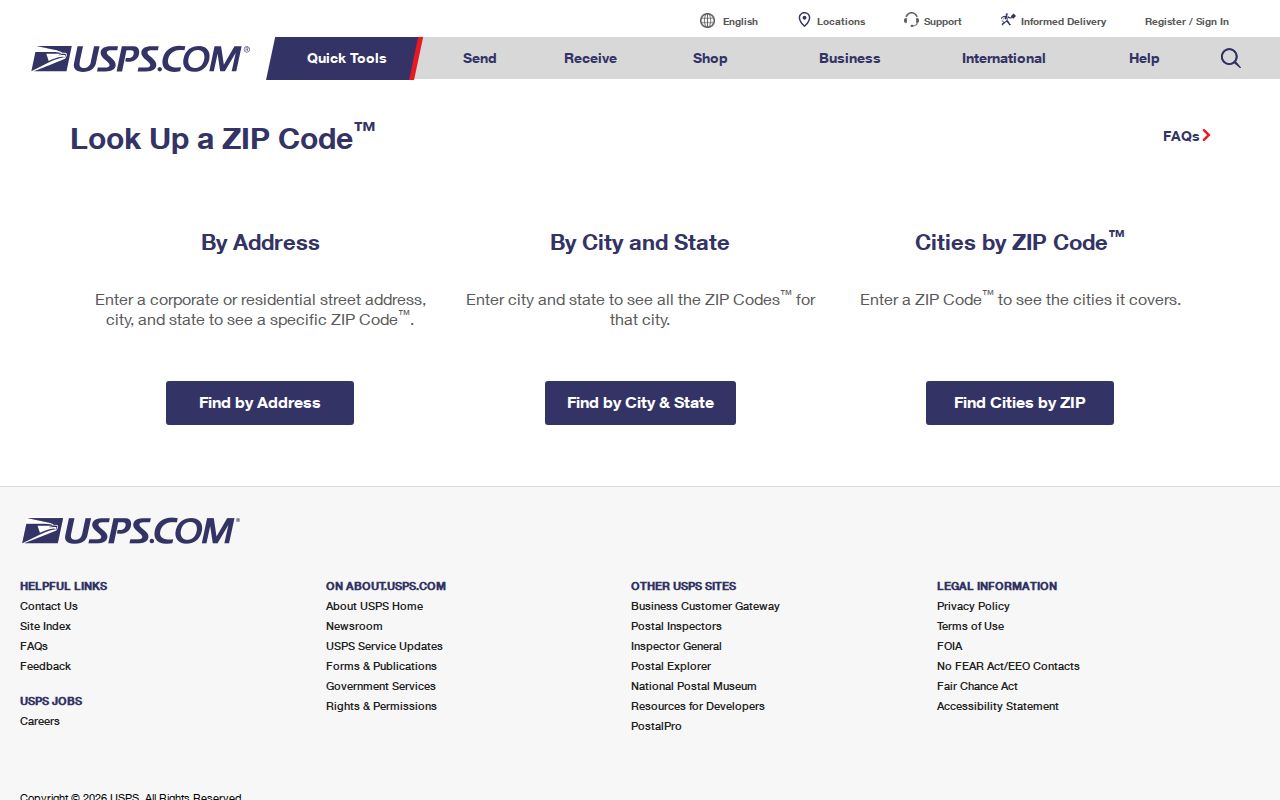 USPS lookup for a Snohomish County ZIP code directory search