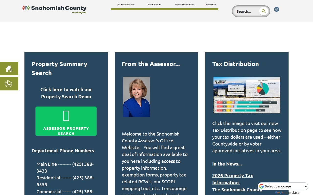 Snohomish County street directory assessor property search