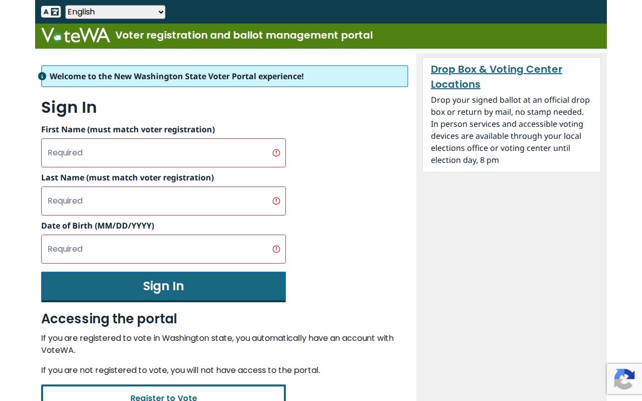 Snohomish County resident lookup VoteWA voter portal